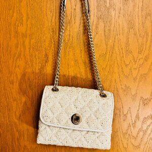 Kate Spade tweed chain bag white